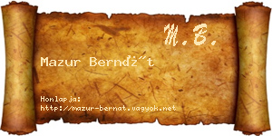 Mazur Bernát névjegykártya